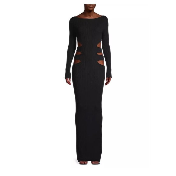Victor Glemaud Cutout Boatneck Wool Gown - Picture 3 of 6